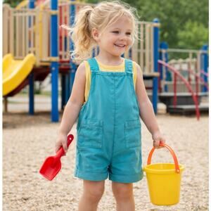 O’Neill Girls Starlette Teal Short Overalls Romper One of a Kind NWT Size M